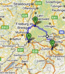 Basel - Freiburg - Zurich